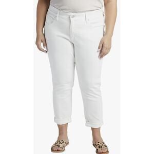 JAG Carter Jeans Size 16W NWT Midrise Girlfriend White Plus Curvy Cotton Stretch